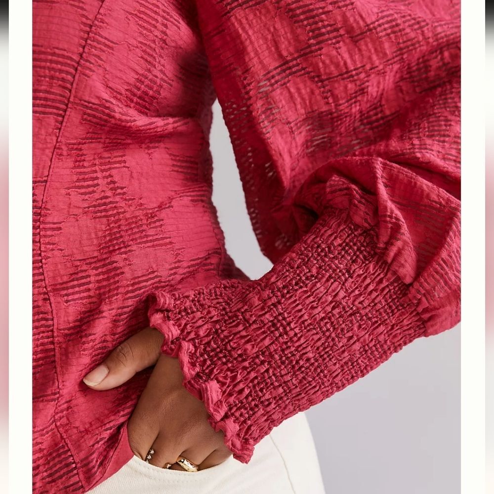 Anthropologie Romantic Puff-Sleeved Blouse Plus Size 2x - Picture 12 of 12